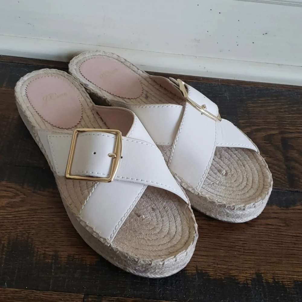 J. Crew Crossstrap espadrilles leather L5492